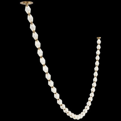 Pearl Necklace- Cryastal Pendant 115"H