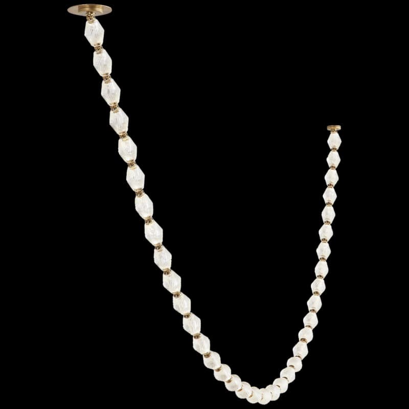Pearl Necklace- Cryastal Pendant 115"H