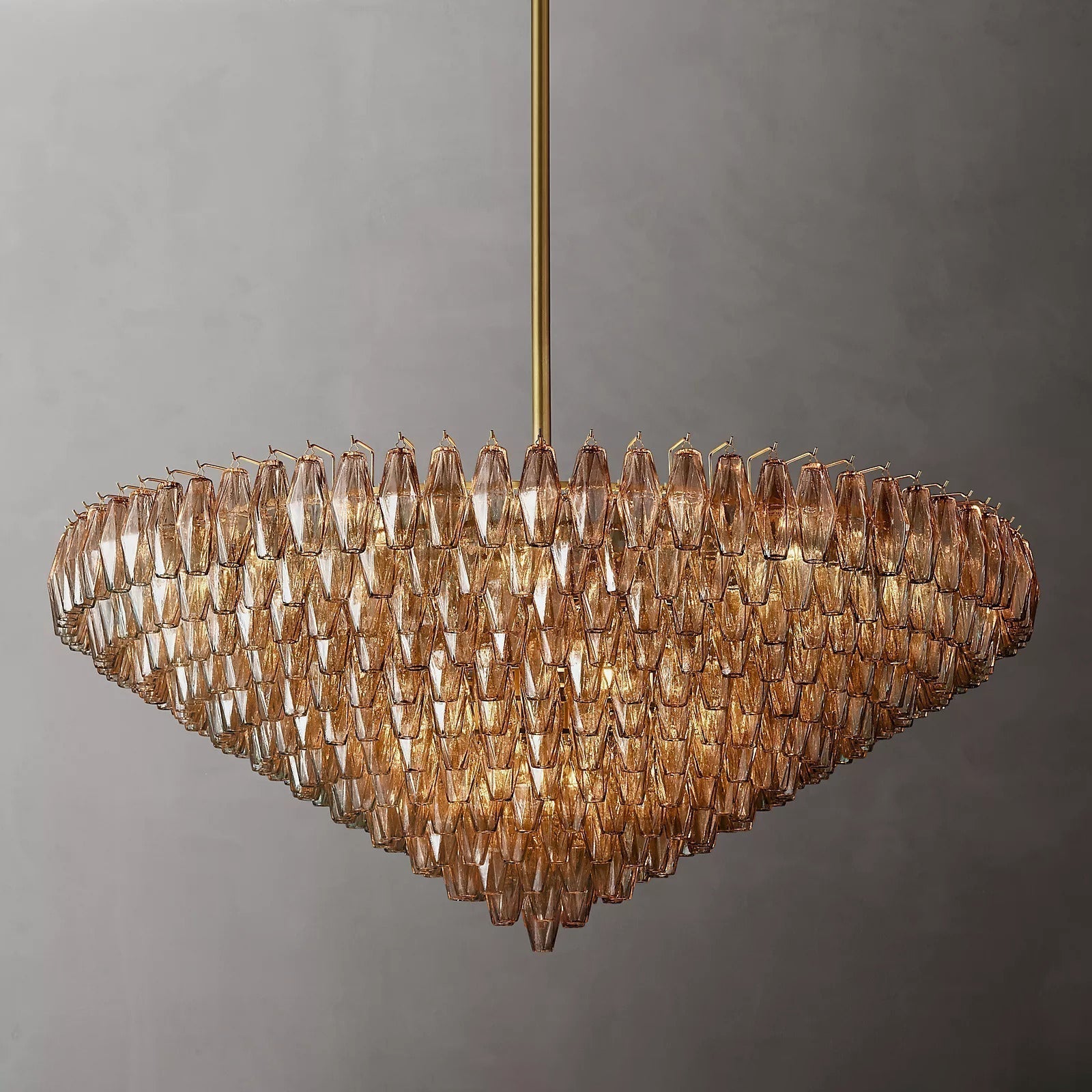 Chiaravalle Glass Tiered Round Chandelier 61"