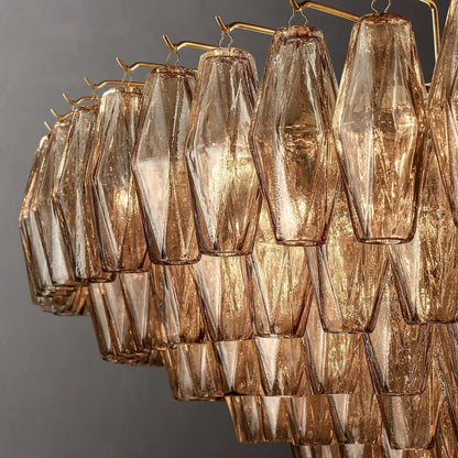 Chiaravalle Glass Tiered Round Chandelier 61"