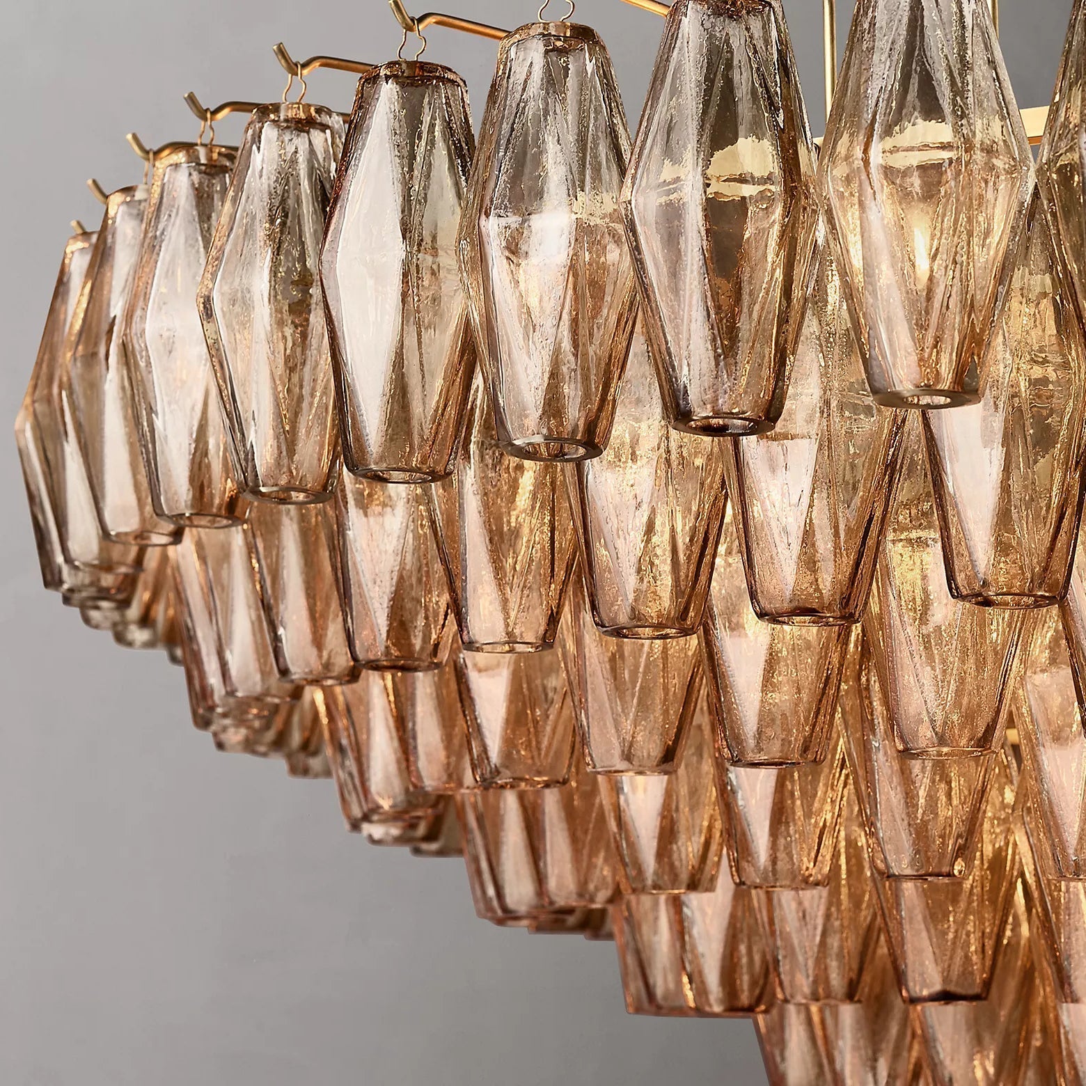 Chiaravalle Glass Tiered Round Chandelier 47"