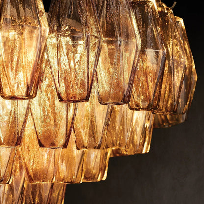 Chiaravalle Glass Tiered Round Chandelier 47"