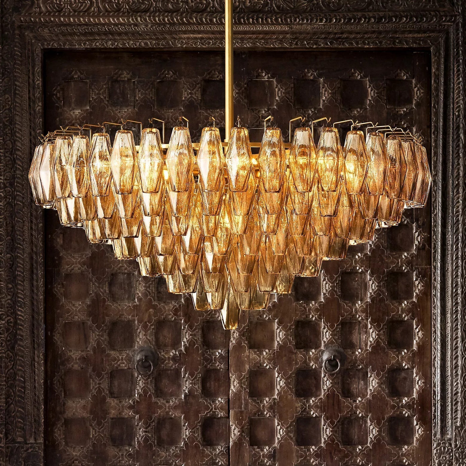 Chiaravalle Glass Tiered Round Chandelier 61"