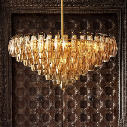 Chiaravalle Glass Tiered Round Chandelier 61"