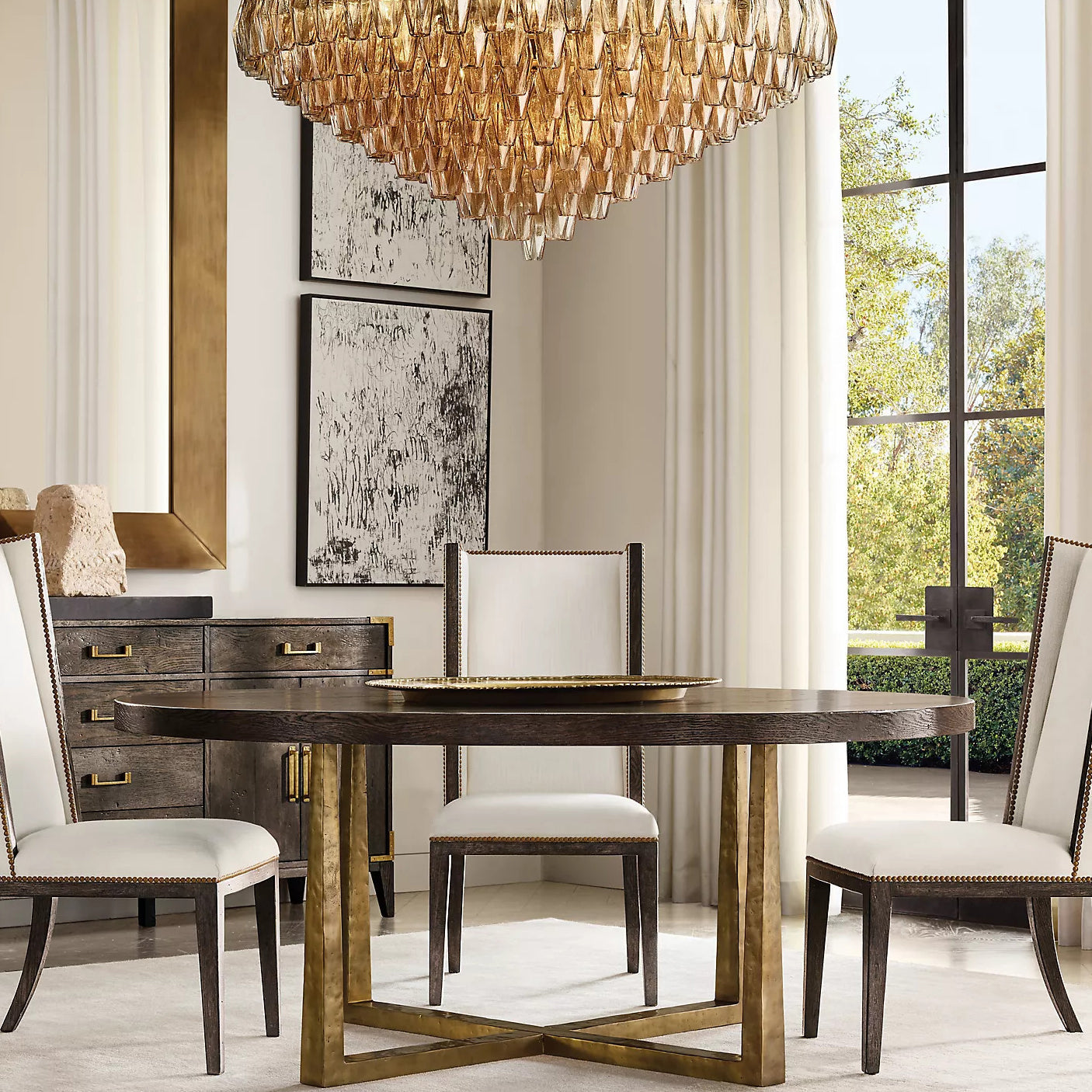 Chiaravalle Glass Tiered Round Chandelier 61"