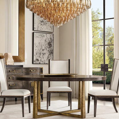 Chiaravalle Glass Tiered Round Chandelier 61"