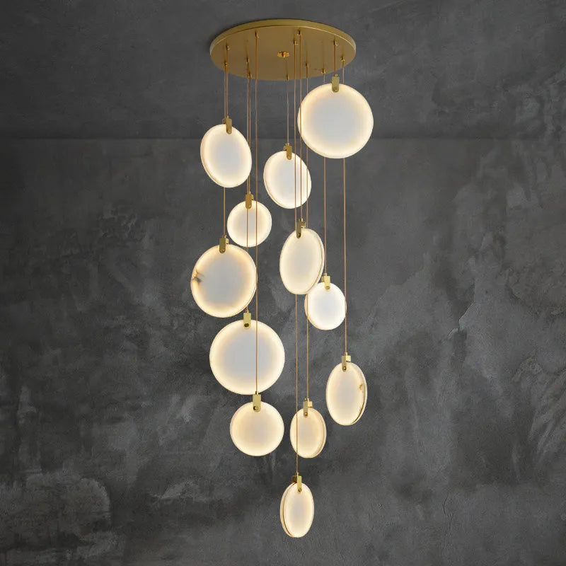 Nirvana Marble disc Round Chandelier For Loft