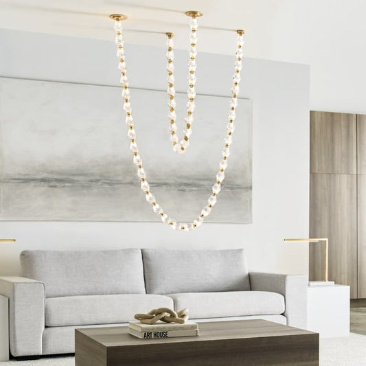 Pearl Necklace- Cryastal Pendant 115"H