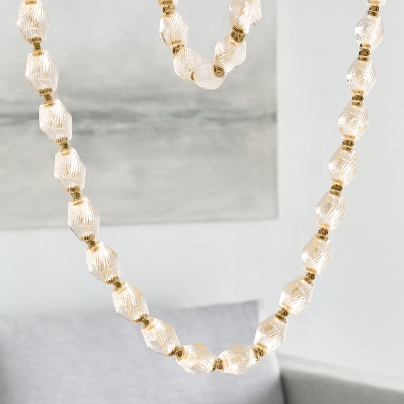Pearl Necklace- Cryastal Pendant 115"H