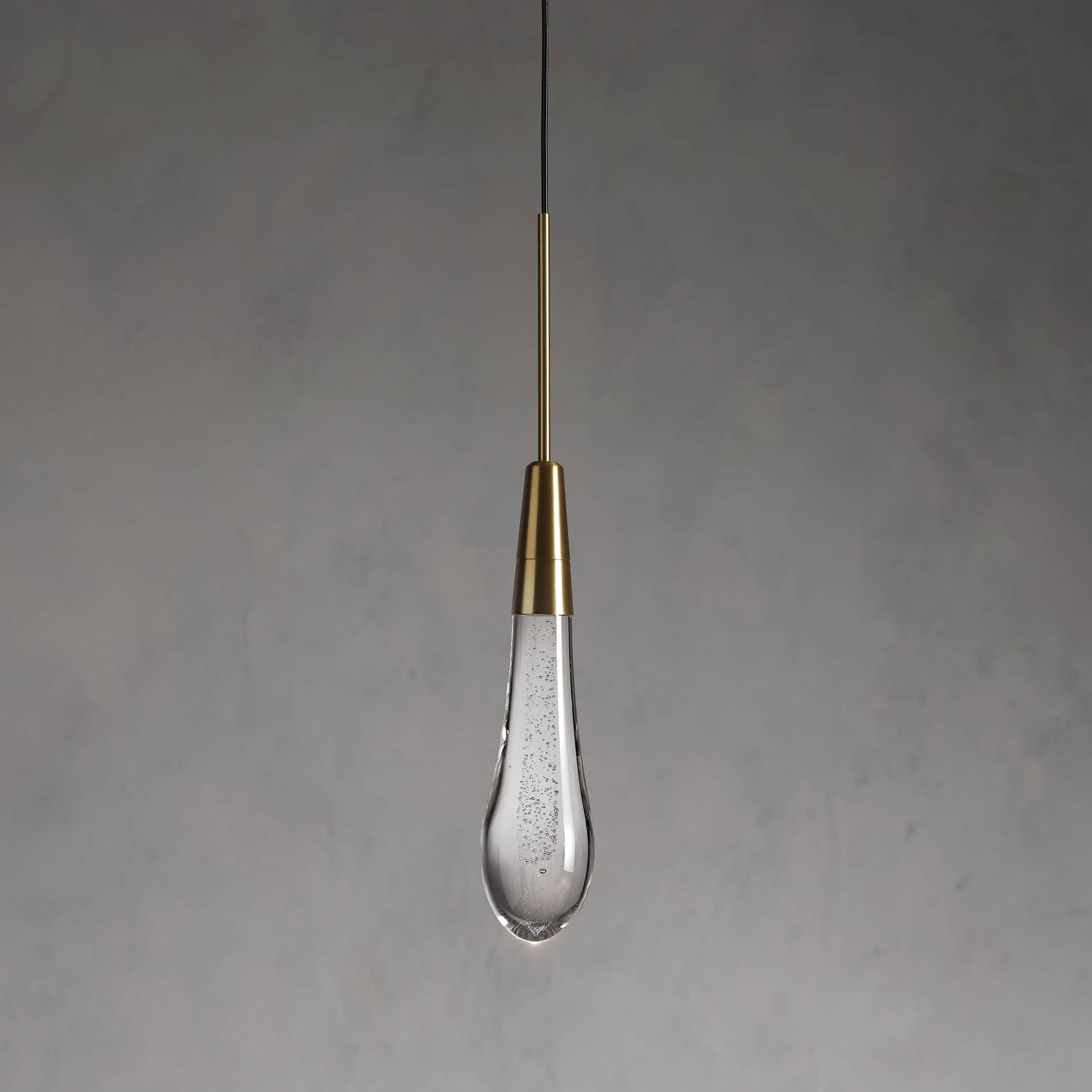 Denise Raindrop Glass Solitaire Single Pendant Light