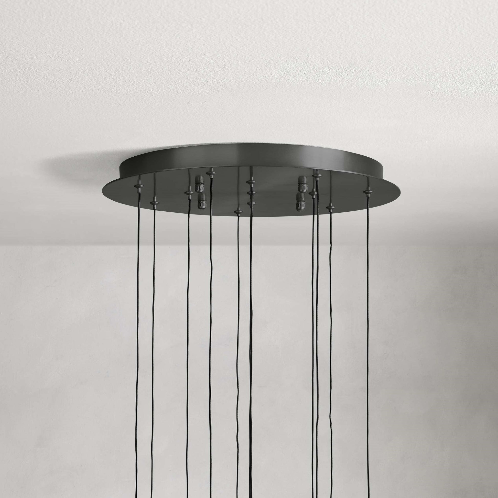 Denise Raindrop Glass Round Solitaire Chandelier