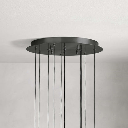 Denise Raindrop Glass Round Solitaire Chandelier