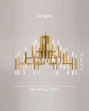 Deniselamp® Gold/Black Postmodern LED Chandelier For Living Room, Lobby, Restaurant 60 lights - Dia109.0xH70.1cm / Dia42.9xH27.6" / Warm light / Gold