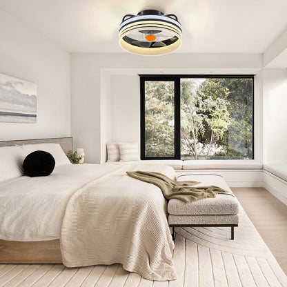 Modern LED Flush Mount Ceiling Fan Light 13"