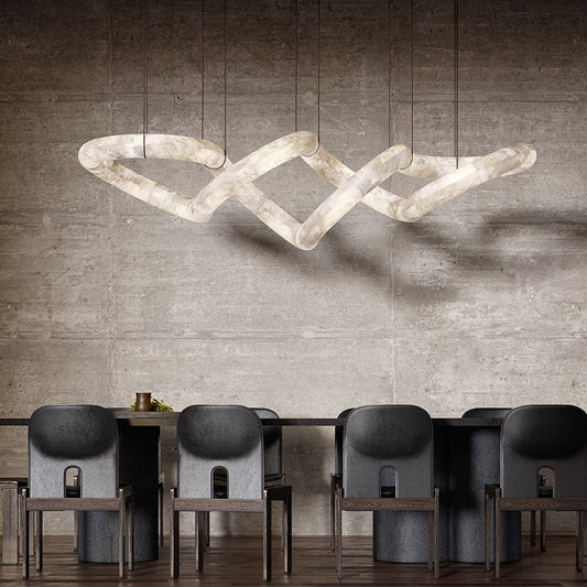 Denise Scarlett Designer Alabaster Pendant Light, Modern Luxury Inspired Lamp