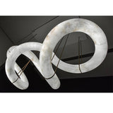 Denise Scarlett Designer Alabaster Pendant Light, Modern Inspired Chandelier