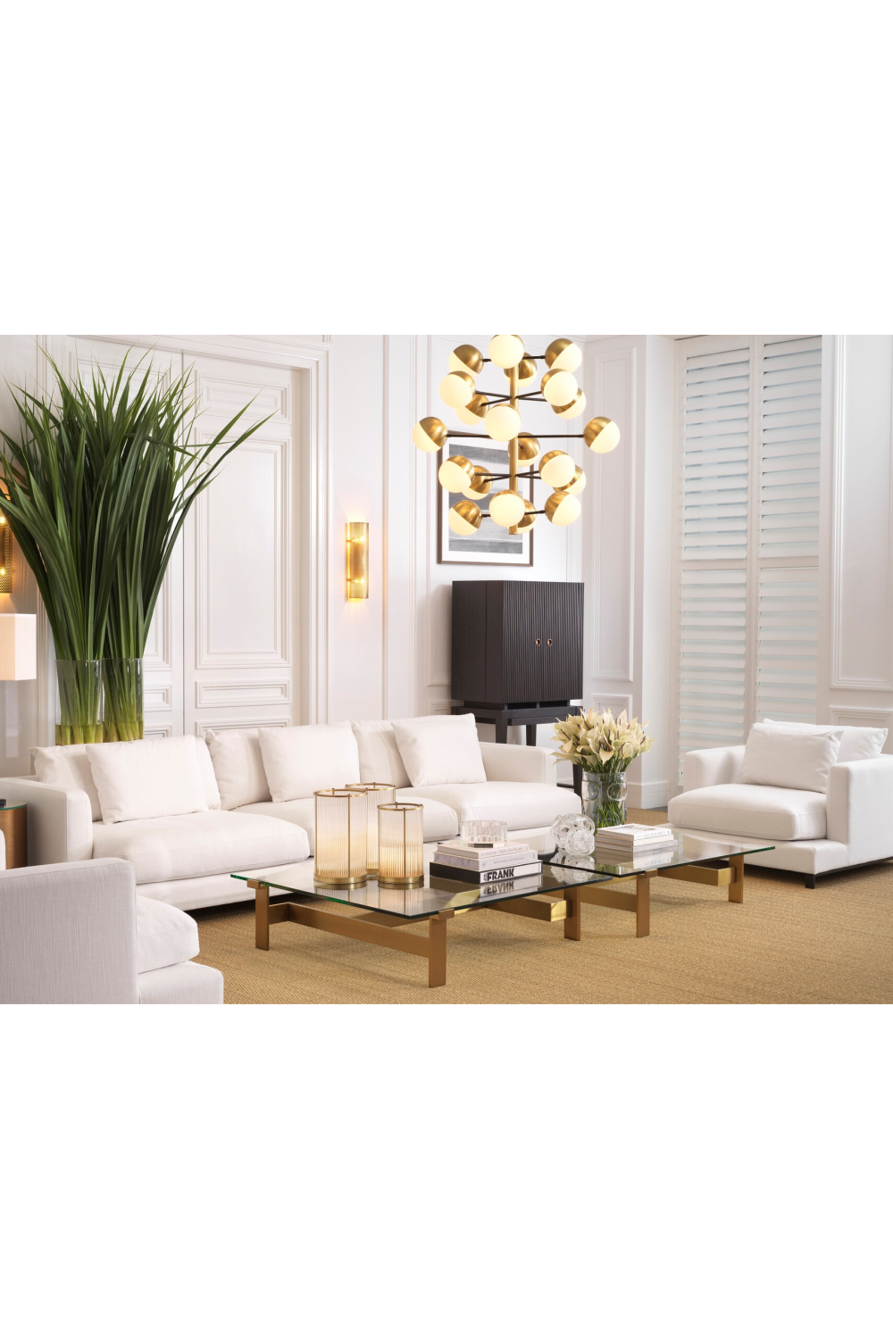 Brass Globe Sputnik Chandelier L | Eichholtz Cona | OROA TRADE