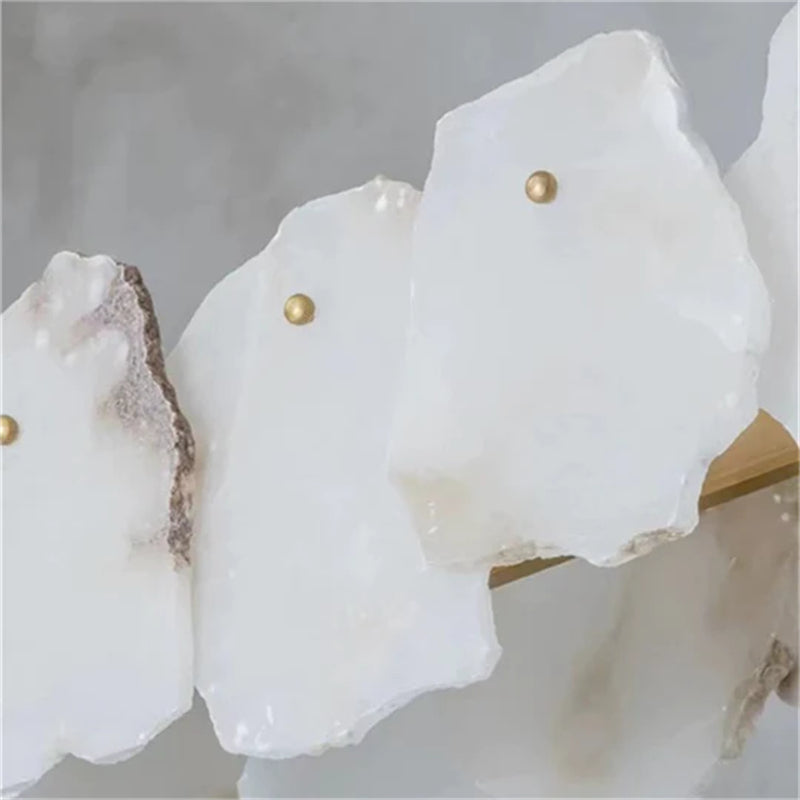 Noah Alabaster Modern Snowflake Linear Chandelier