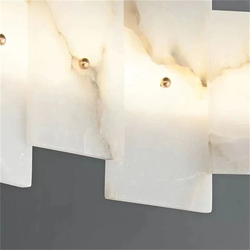 Denise Anita Modern Round Alabaster Chandelier For Living Room