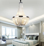 Deniselamp® Silver Chain Chandelier Creative Round Design Loft Chandelier