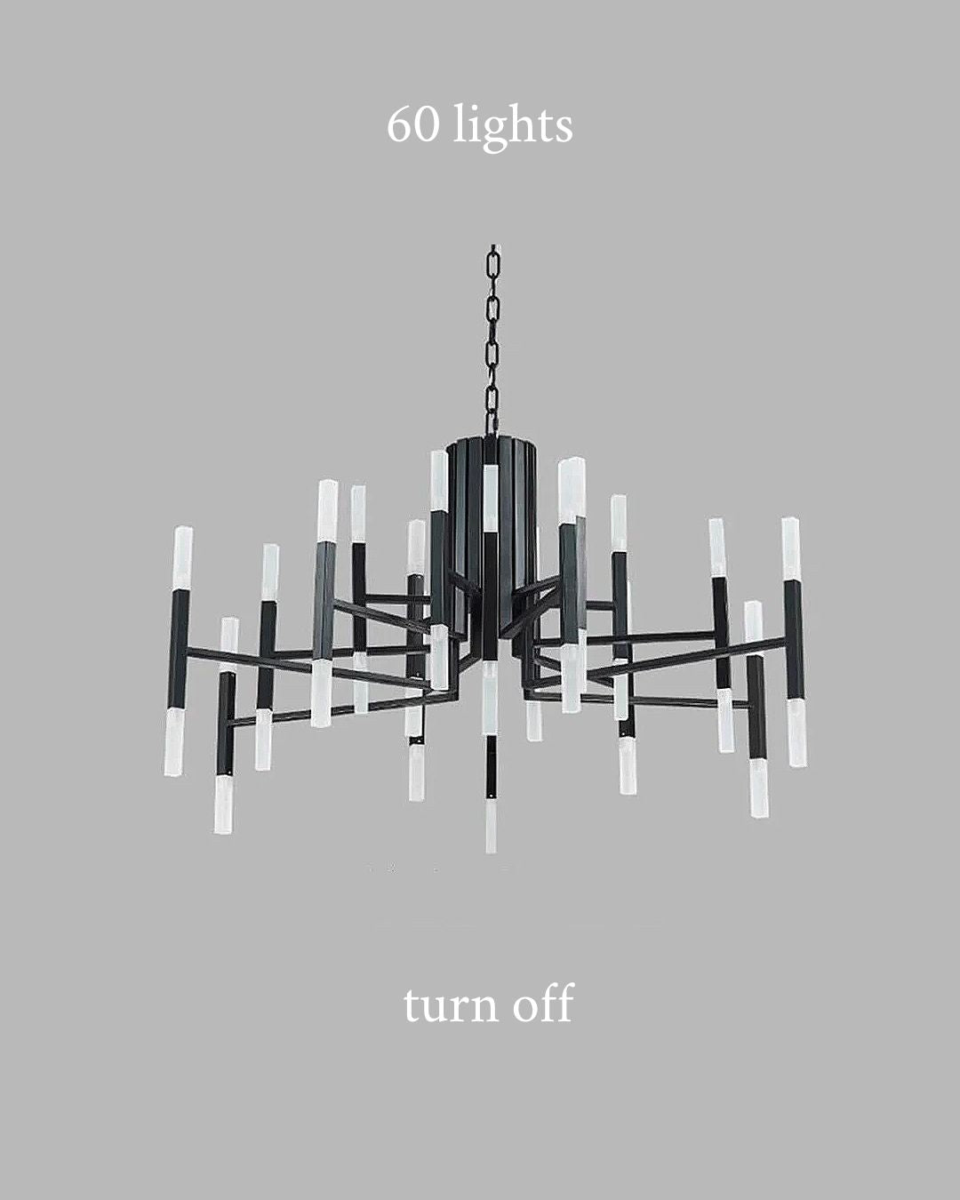 Deniselamp® Gold/Black Postmodern LED Chandelier For Living Room, Lobby, Restaurant 60 lights - Dia109.0xH70.1cm / Dia42.9xH27.6" / Warm light / Black