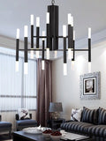 Deniselamp® Gold/Black Postmodern LED Chandelier For Living Room, Lobby, Restaurant 24 lights - Dia68.1xH60.0cm / Dia26.8xH23.6" / Warm light / Black