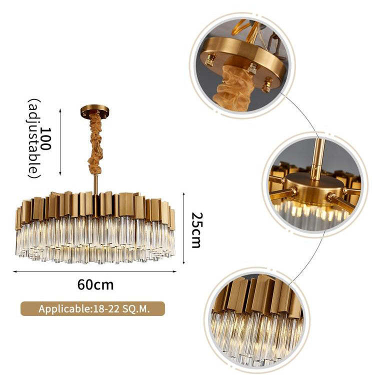 Denise Bobon Kubica Round Crystal Chandelier