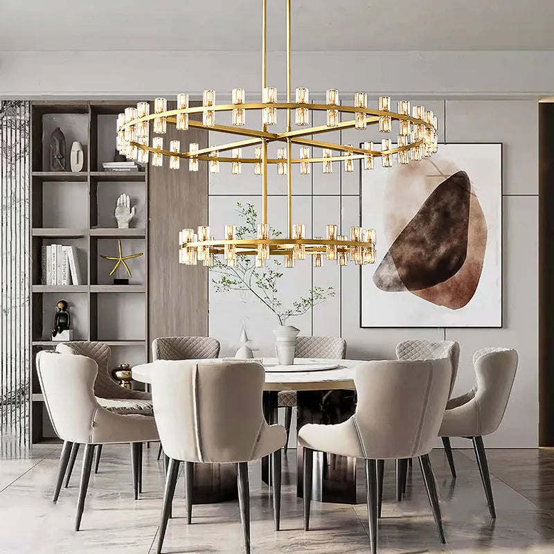 2-Tier Wine-Glass Round Chandelier 60",108-Lights
