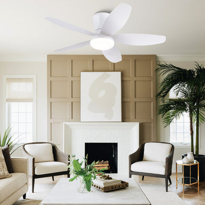 Indoor/Outdoor Recessed Black Ceiling Fan Light
