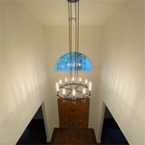 Crystalline Round Chandelier For Art Blown Glass 72"