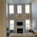 Crystalline Round Chandelier For Art Blown Glass 72"