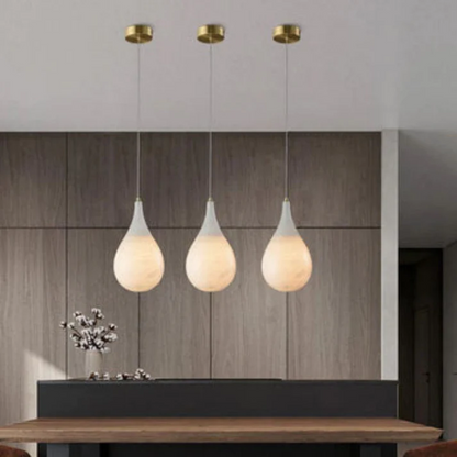 Alabaster Teardrop Single Pendant Light 7"D