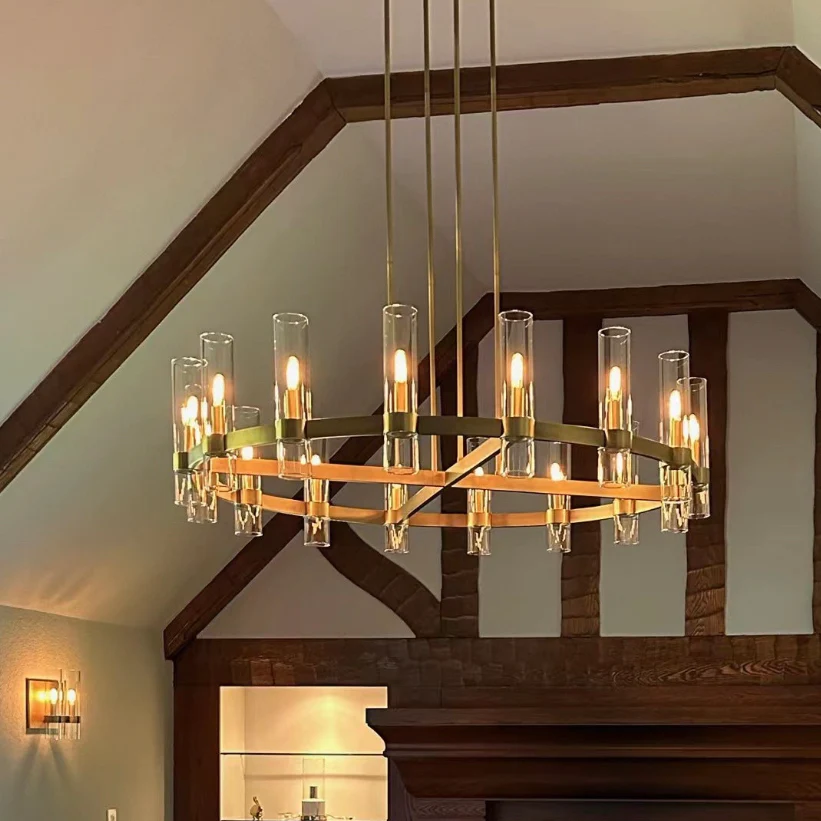 Crystalline Round Chandelier For Art Blown Glass 72"