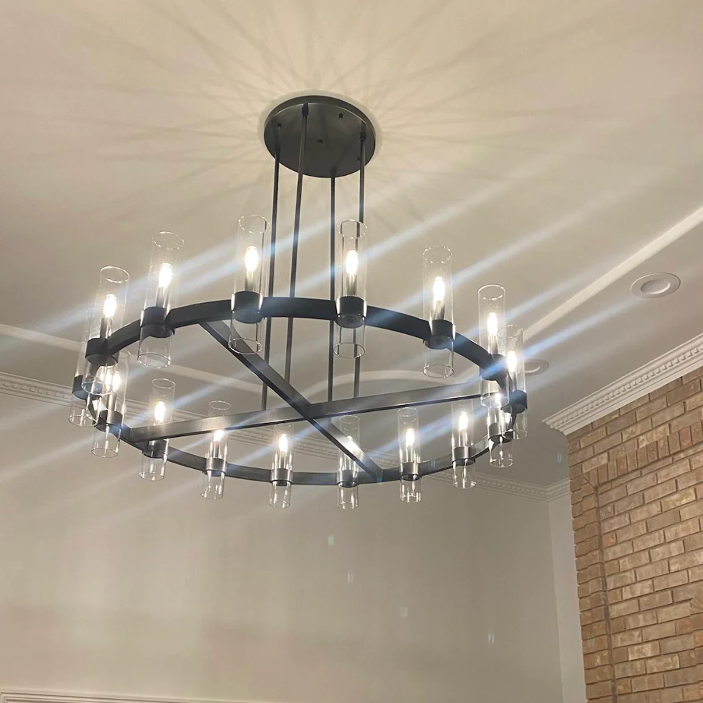 Crystalline Round Chandelier For Art Blown Glass 72"