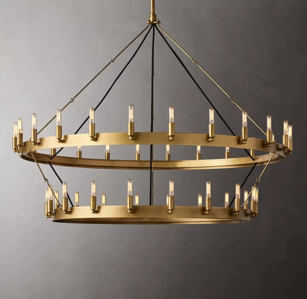 Camilo Vintage Candelabra 2-Tier Round Chandelier