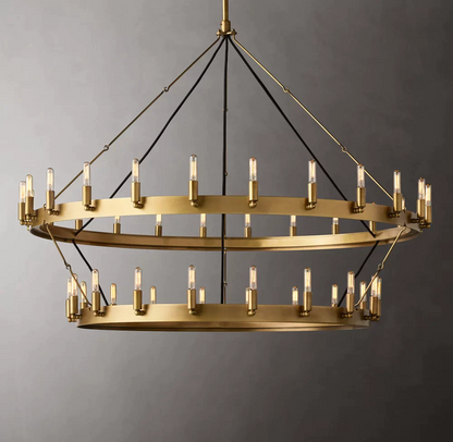 Camilo Vintage Candelabra 2-Tier Round Chandelier