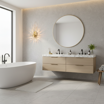 Lily Starburst Crystal Sputnik Wall Sconce - bathroom Scene