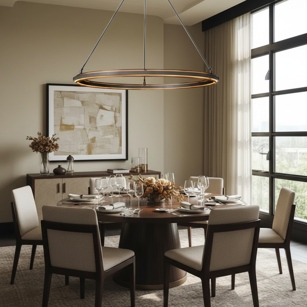 Radiant Vintage Round Chandelier 36"/48"/60" - dining room Scene