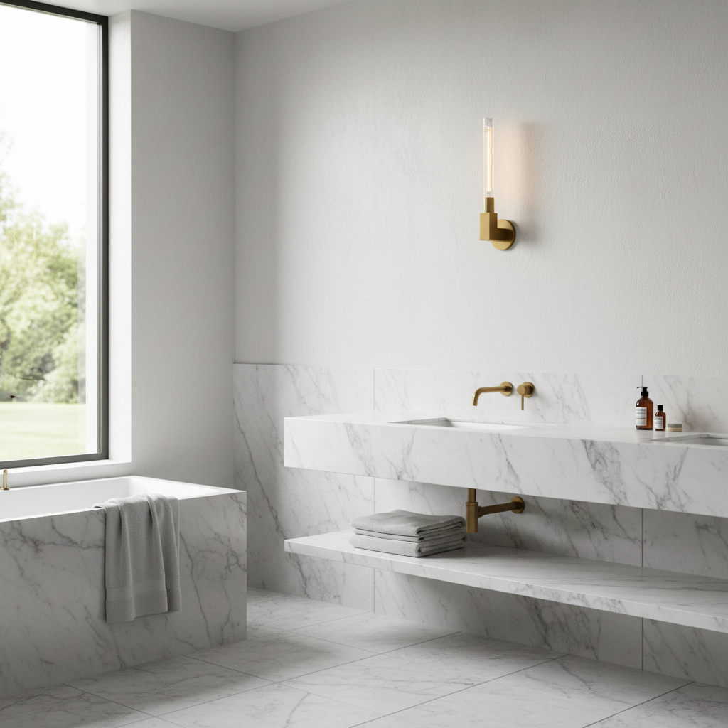 Caneluxe Outdoor Sconce - bathroom Scene