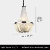 Deniselamp® Silver Chain Chandelier Creative Round Design Loft Chandelier