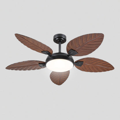 Palm Leaf Ceiling Fans with Lights Tropical Ceiling Fans  6 Speeds Reversible Wood Grain 52"