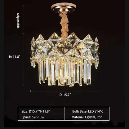 Modern Luxury Tiered Transparent Crystal Chandelier Suit for Living/Dining Room/Bedroom, art designer, round,oval