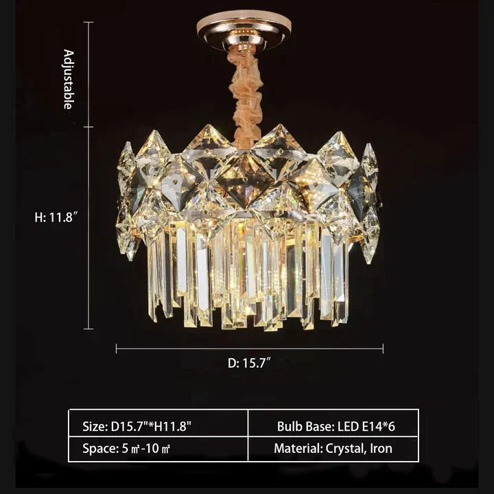 Modern Luxury Tiered Transparent Crystal Chandelier Suit for Living/Dining Room/Bedroom, art designer, round,oval
