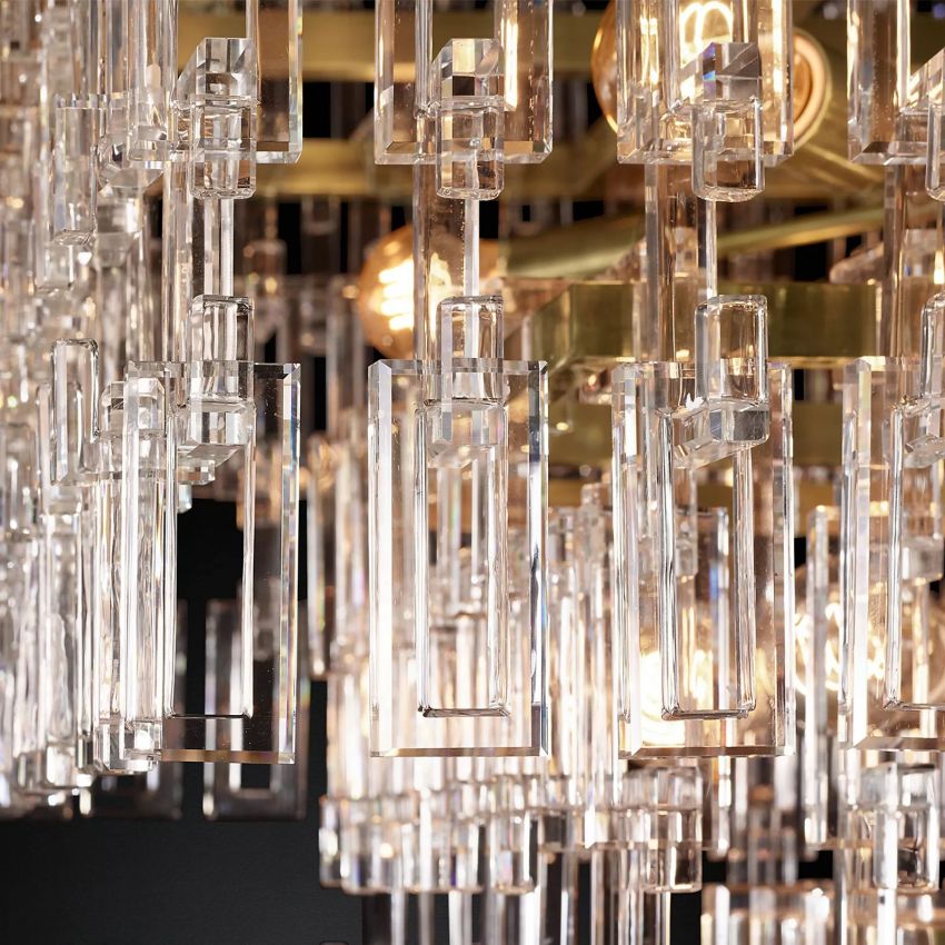 Marige K9 Crystal Rectangular Chandelier 60"
