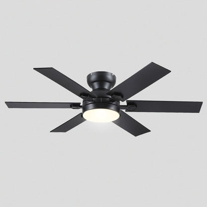 Modern Flush Mount Fans Light Ceiling Fans with Lights Black Low Profile Ceiling Fans 52“