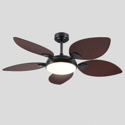 Ceiling Fans with Lights Palm Leaf Ceiling Fan for Patios Porch 6 Speeds, Reversible 52"