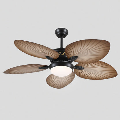 Retro Banana Leaf Shaped Blade Ceiling Fan Lamp 52"