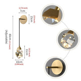 Deniselamp® Gold Minimalist Diamond Design Crystal Pendant Wall Lamp