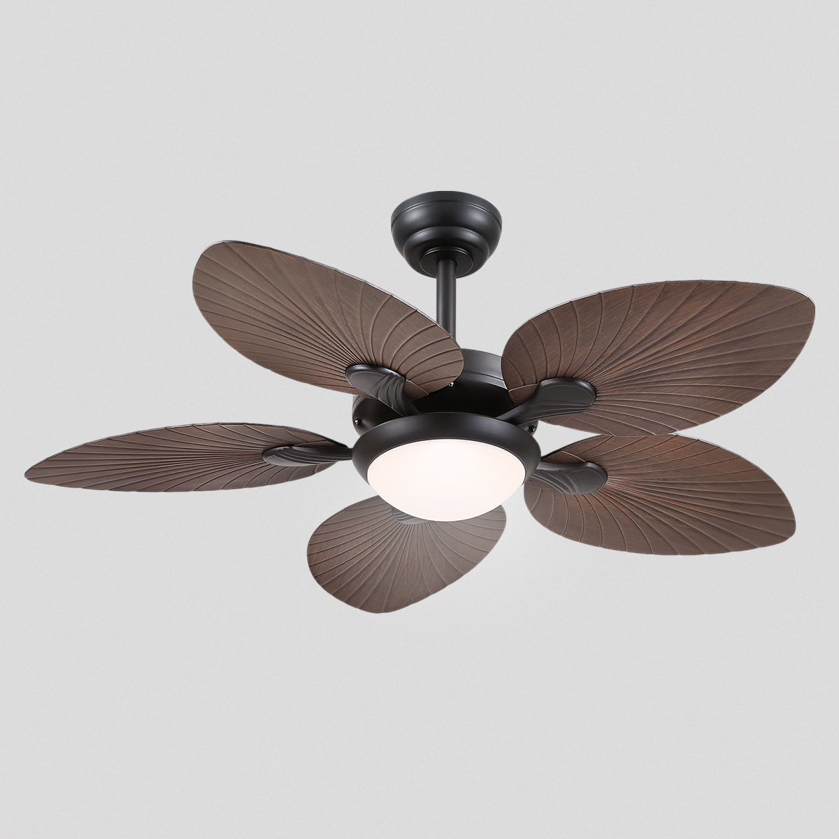 Retro Banana Leaf Shaped Blade Ceiling Fan Lamp 44"