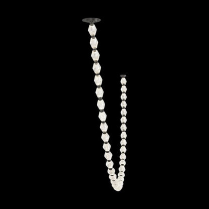 Pearl Necklace- Cryastal Pendant 115"H